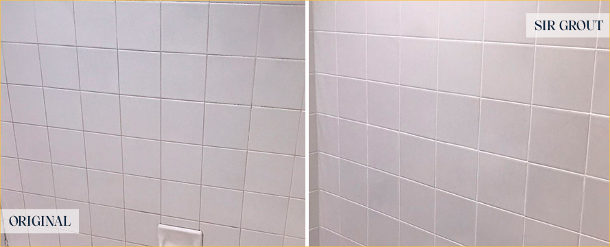 Shower Before and After a Remarkable Grout Sealing in Chester, VA