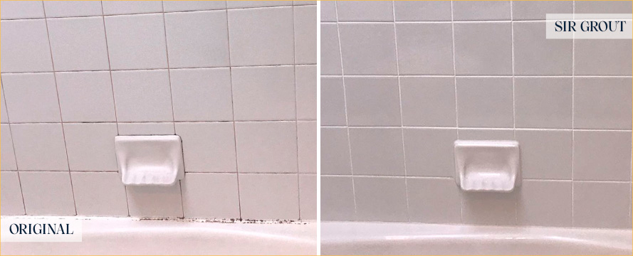 Shower Before and After a Superb Grout Sealing in Chester, VA