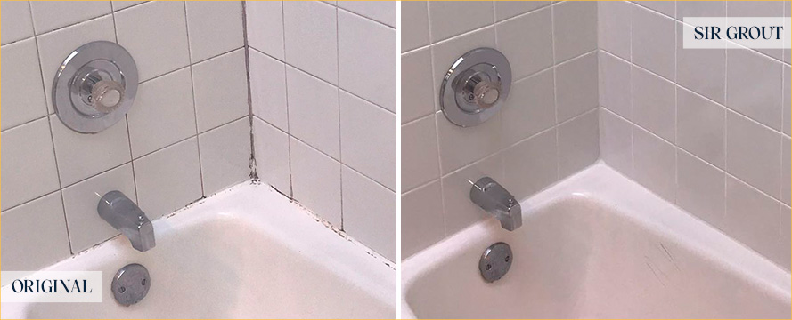 Shower Before and After a Flawless Grout Sealing in Chester, VA