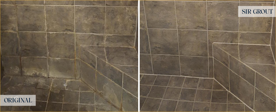 Shower Before and After a Flawless Tile Cleaning in Midlothian, VA