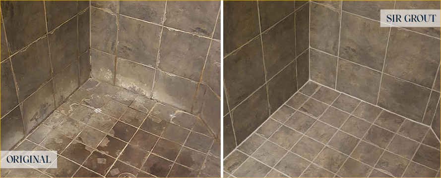 Shower Before and After a Superb Tile Cleaning in Midlothian, VA