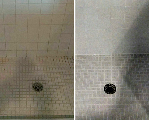 Tile Floor Before and After Our Richmond Tile Cleaning Service