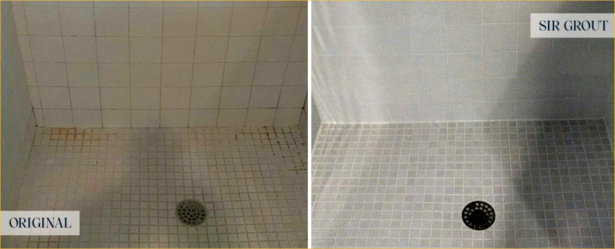 Tile Floor Before and After Our Richmond Tile Cleaning Service