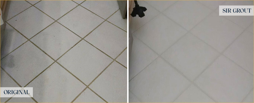 Kitchen Floor Before and After Our Chester Grout Sealing Service
