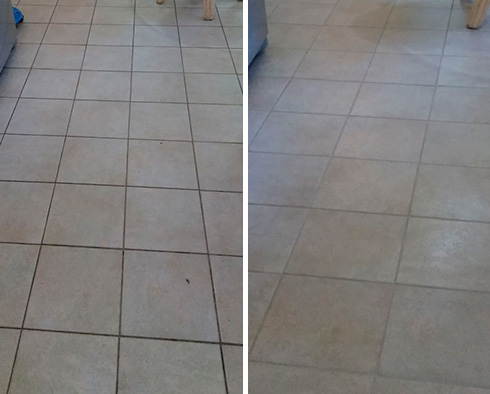 Kitchen Floor Before and After Our Chester Grout Sealing Service