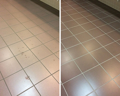 Commercial Floor Before and After Our Chester Grout Cleaning Service