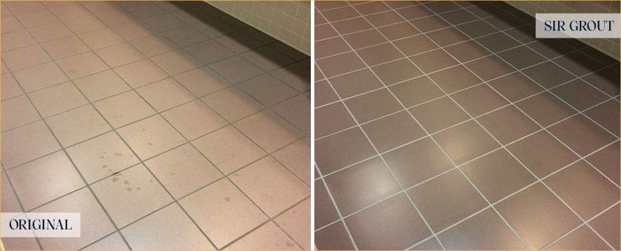 Commercial Floor Before and After Our Chester Grout Cleaning Service