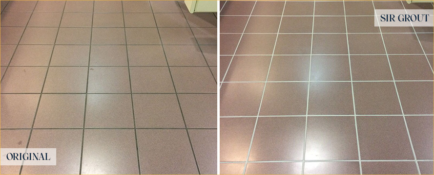 Tile Floor Before and After Our Chester Grout Cleaning Service