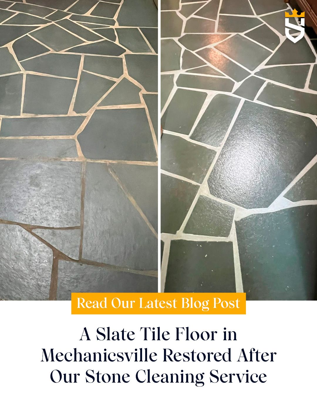 A Slate Tile Floor in Mechanicsville Restored After Our Stone Cleaning Service