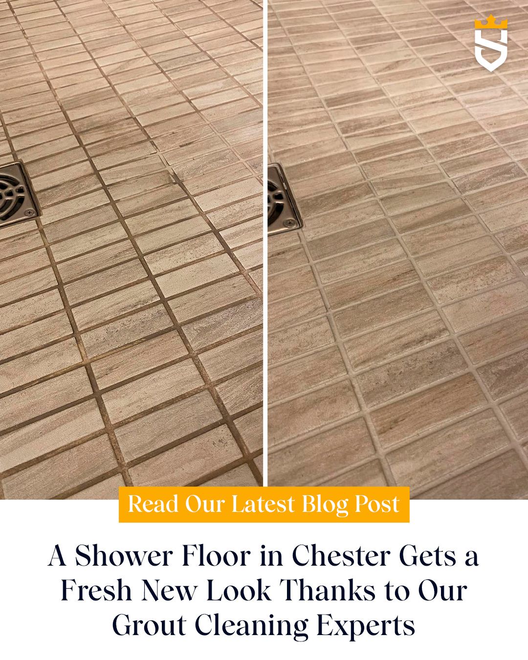 A Shower Floor in Chester Gets a Fresh New Look Thanks to Our Grout Cleaning Experts