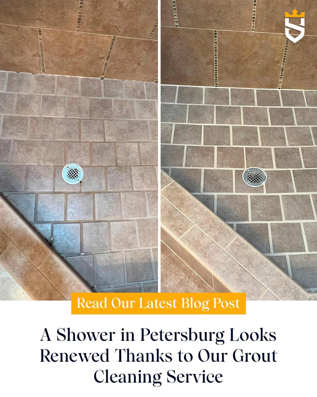 A Shower in Petersburg Looks Renewed Thanks to Our Grout Cleaning Service